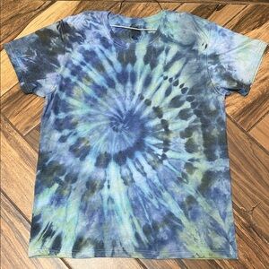 Blue and Green Tie-Dye T-Shirt